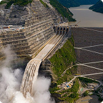Fotografía aérea de la central Hidroituango